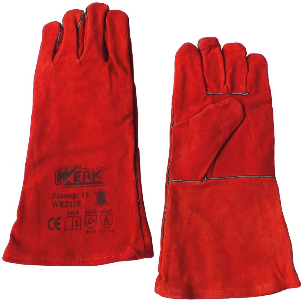 Перчатки Werk WE2128 замшевые красные размер 11 - фото 1