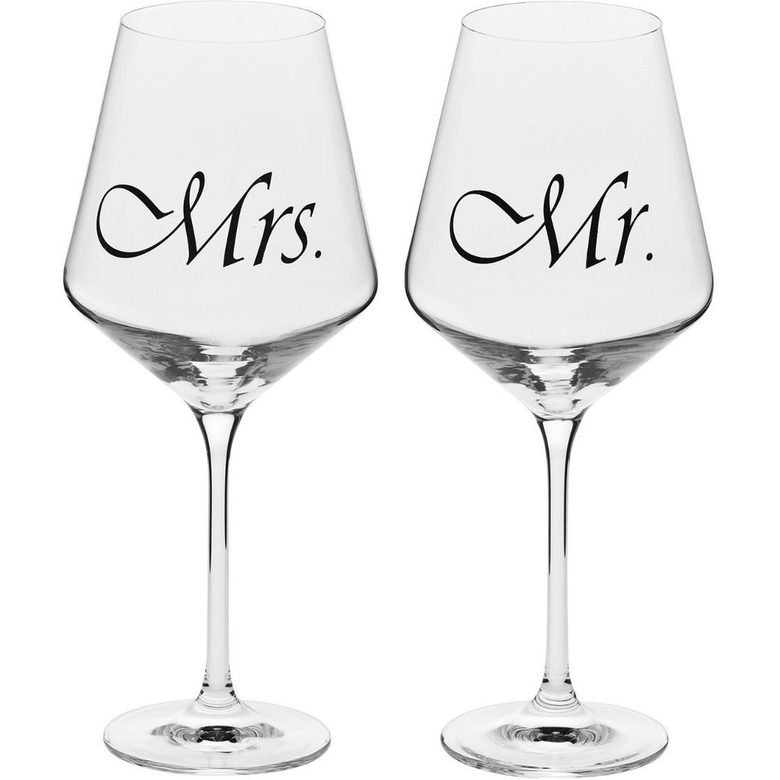 Набір келихів Krosno Avant-Garde Deco Mr & Mrs для вина 490 мл 2 шт. (911816) - фото 1