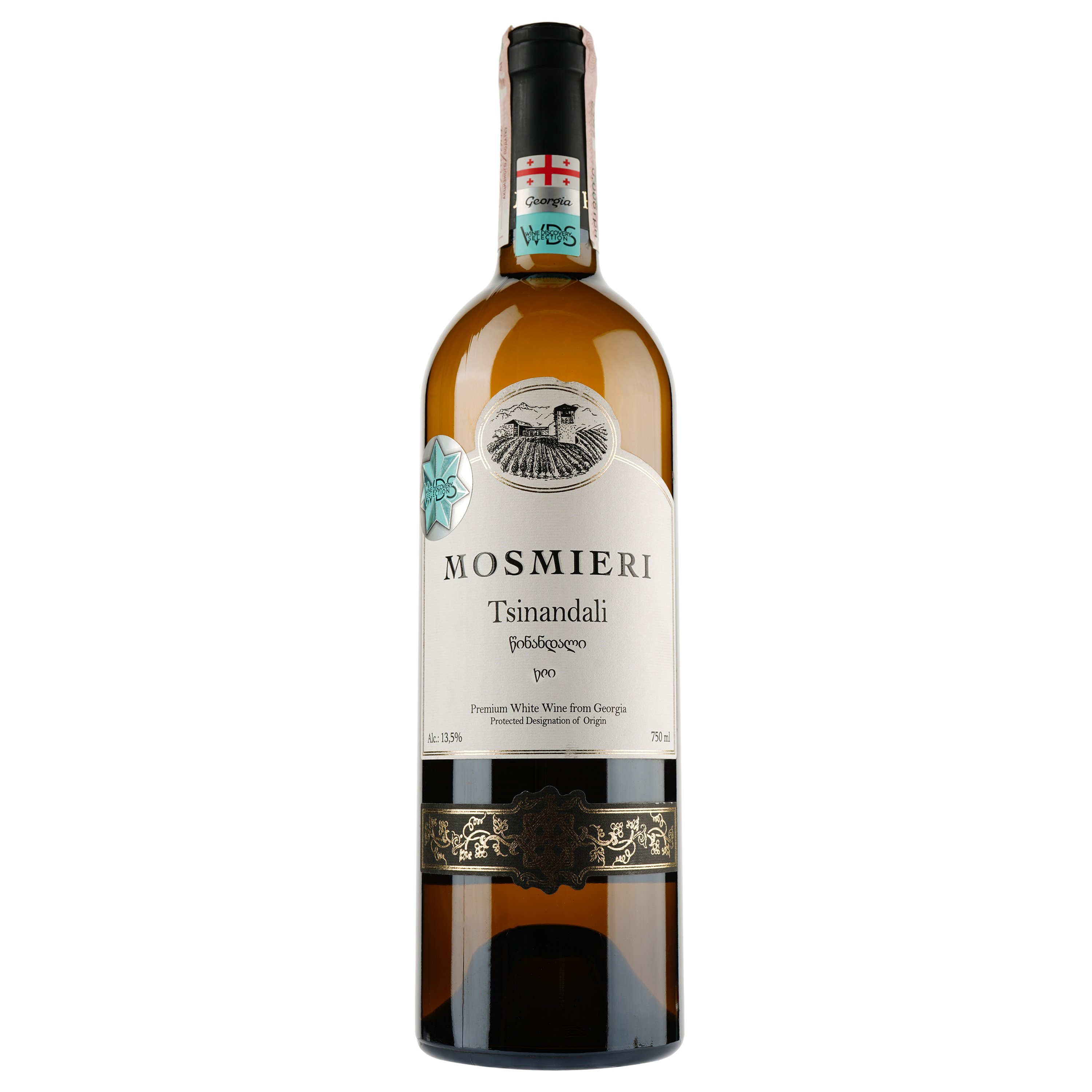 Вино Mosmieri Tsinandali, біле, сухе, 0,75 л - фото 1
