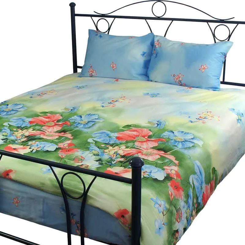 Photos - Bed Linen Runo Комплект постільної білизни Руно Summer flowers, набивний сатин, євростанд 