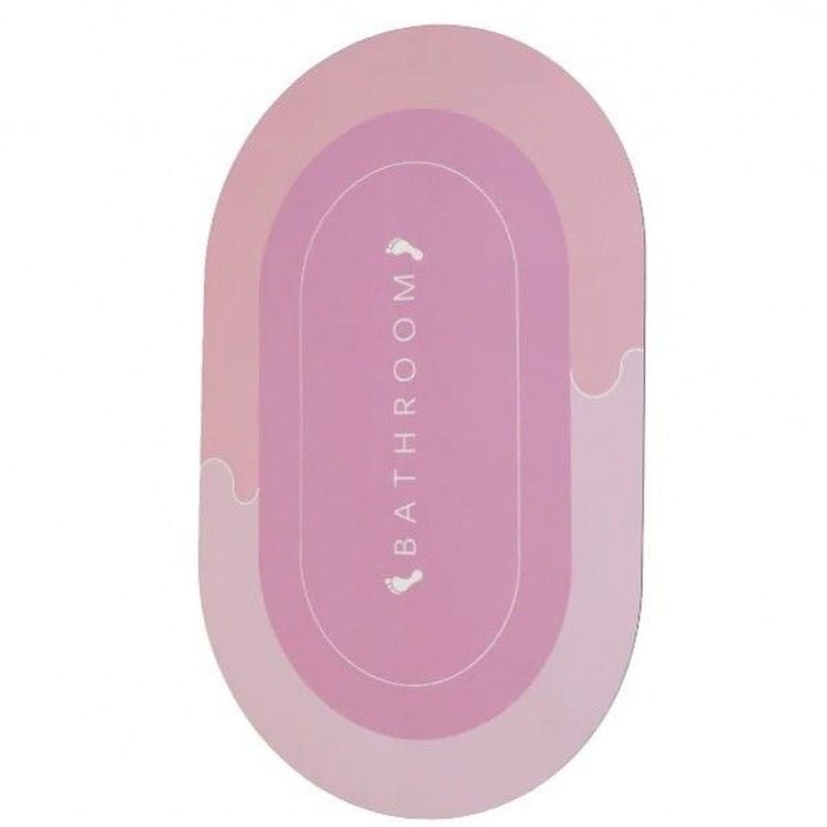 Коврик суперпоглащающий в ванную Stenson 80x50 см овальный розовый (26285) - фото 2