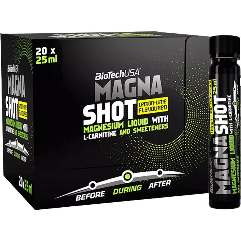 Изотоник BioTech USA Magna Shot Lemon-Lime 500 мл (20 шт. x 25 мл) - фото 1