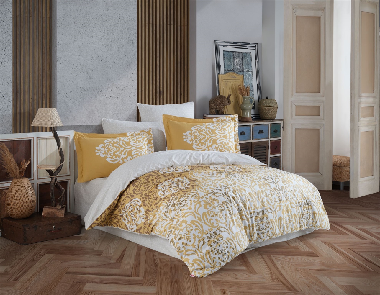 Комплект постельного белья Hobby Poplin Serenity, евростандарт, поплин, золотой (65731_2,0) - фото 1