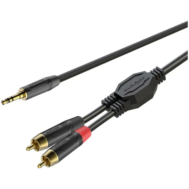 Готовый аудио кабель Roxtone miniJack 3.5 Stereo - 2xRCA GPT-C140-L3 3м - фото 1