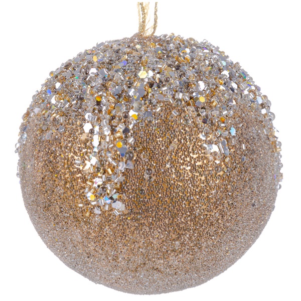 Ялинкова прикраса Lefard Куля, 9,5 см, золотий (66-032) - фото 1