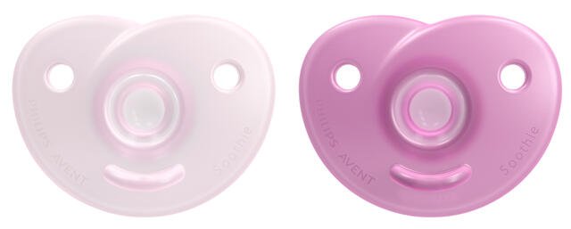 Пустушка силіконова Philips Avent Soothie для новонароджених, 0-6 місяців, рожевий, 2 шт. (SCF099/22) - фото 1