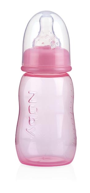 Бутылочка Nuby, антиколиковая, со стандартным горлышком, 0+, 150 мл, розовый (1008pnk) - фото 1