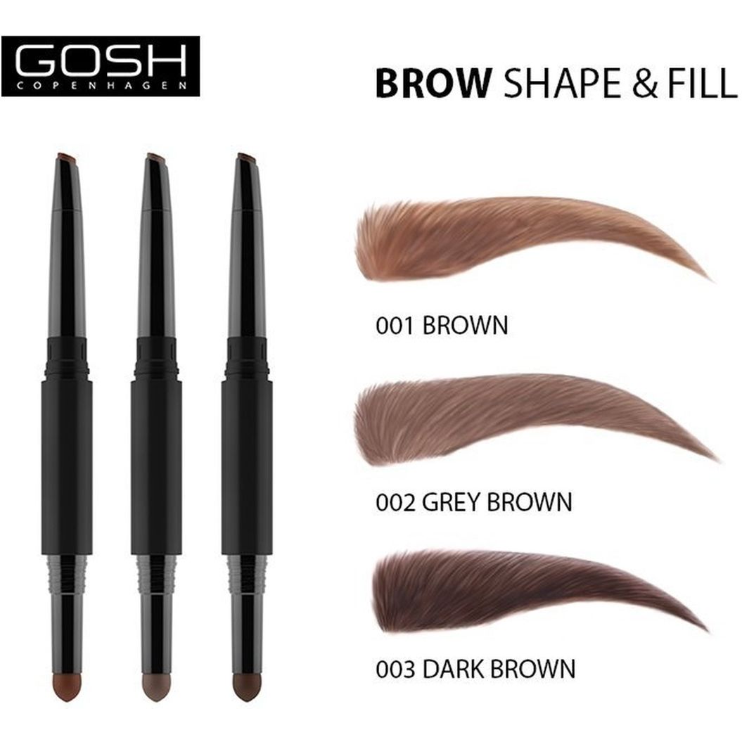 Олівець для брів Gosh Shape & Fill Brow Liner Grey Brown тон 002, 0.5 г - фото 4