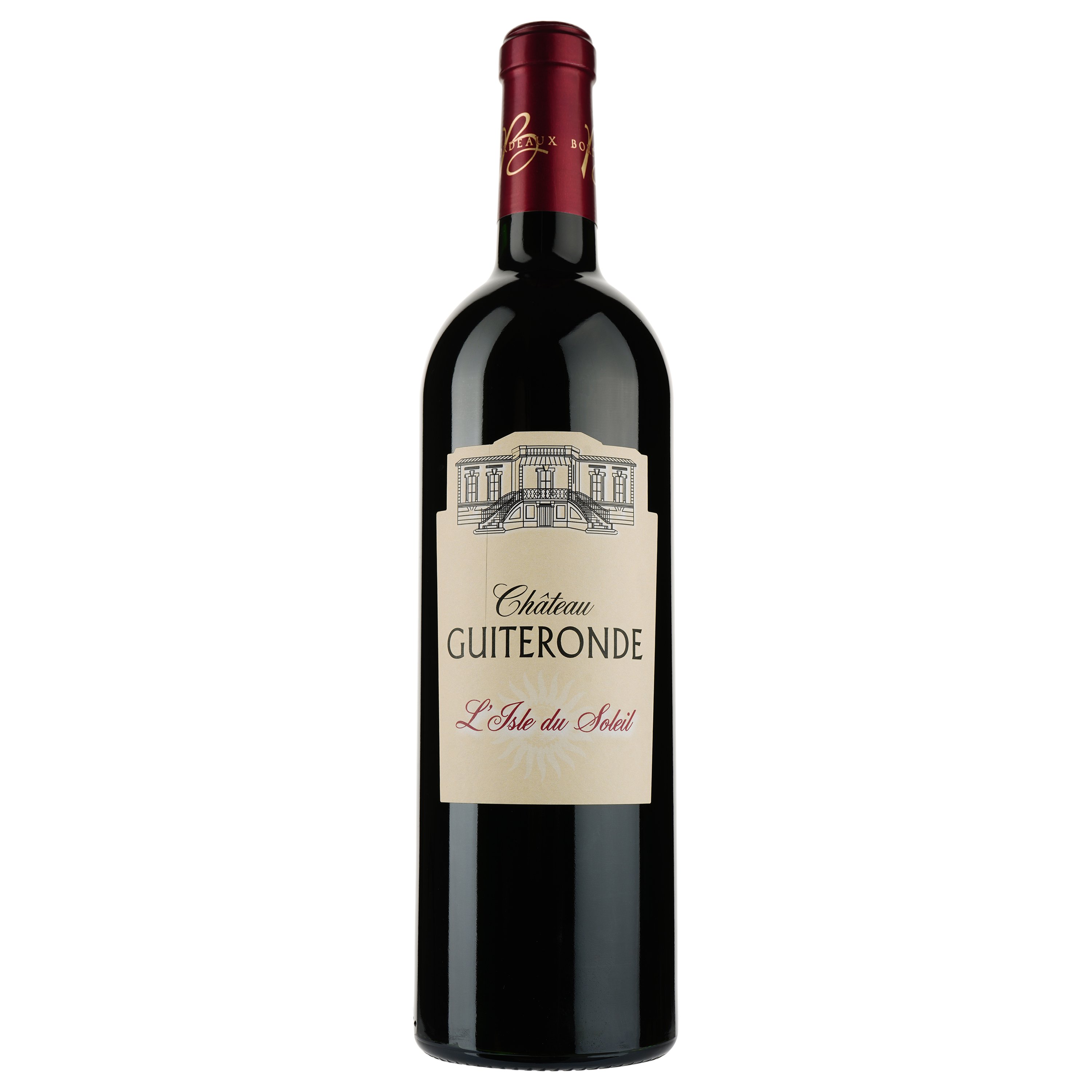 Вино Chateau Guiteronde L'Isle du Soleil AOP Bordeaux Superieur 2018, красное, сухое, 0,75 л - фото 1