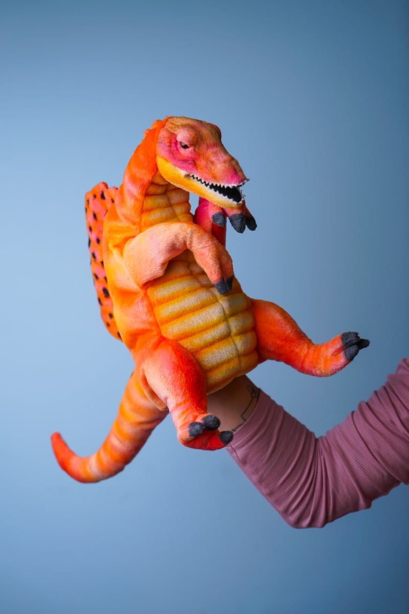 М'яка іграшка на руку Hansa Puppet Спинозавр, 35 см, помаранчевий (7753) - фото 4