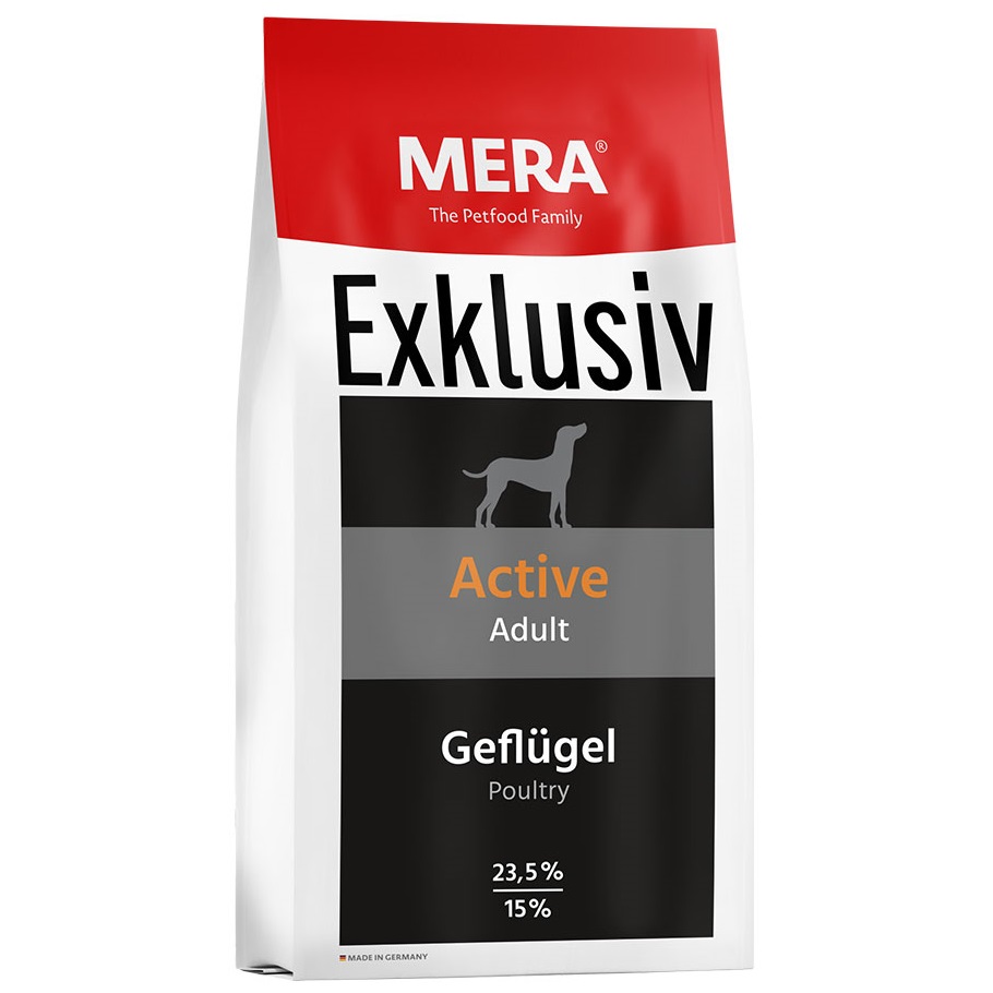 Сухой корм для взрослых активных собак Mera Exklusiv Active, с птицей, 15 кг (71755) - фото 1