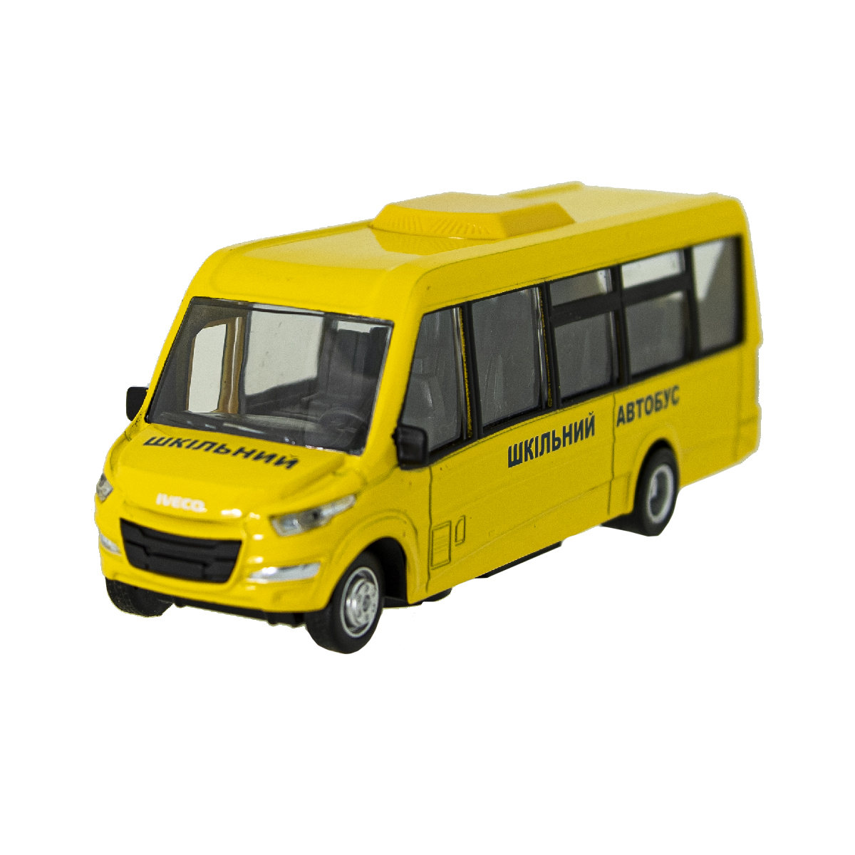 Автомодель Technopark Автобус Iveco Daily Дети, желтый (DAILY-15CHI-YE) - фото 1