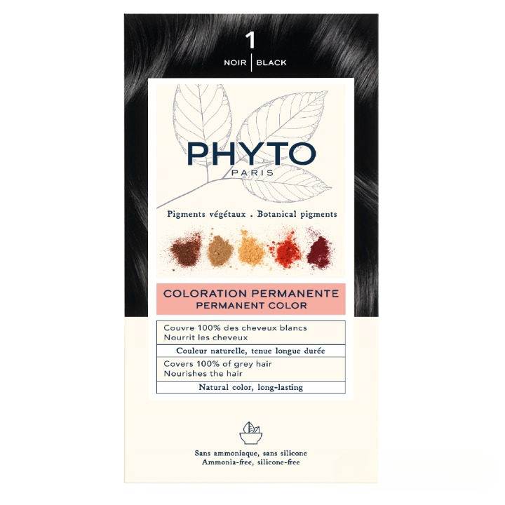 Крем-краска для волос Phyto Phytocolor, тон 1 (черный), 112 мл (РН10016) - фото 1