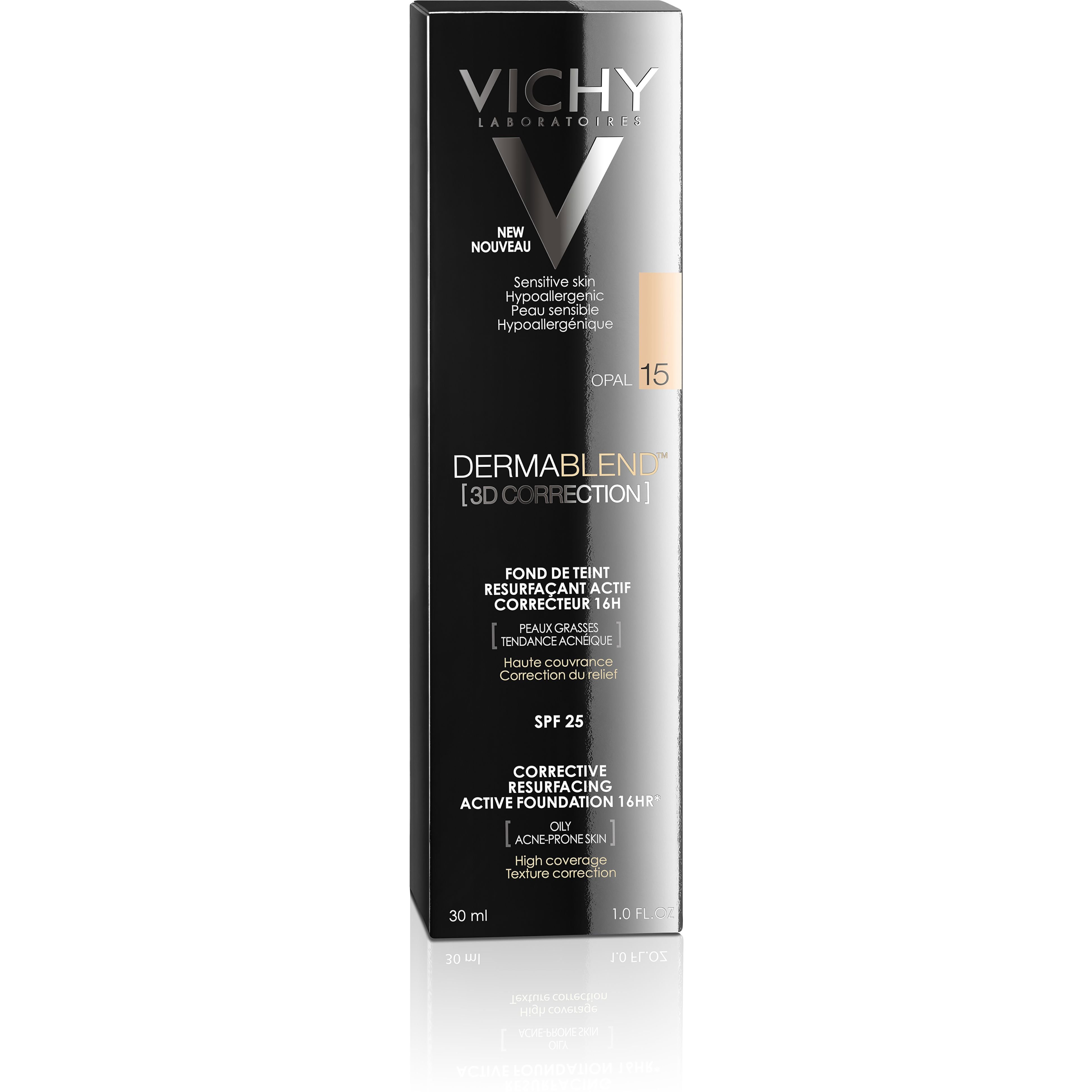 Матуючий тональний крем Vichy Dermablend 3-D, для вирівнювання поверхні шкіри, відтінок 15, 30 мл - фото 2
