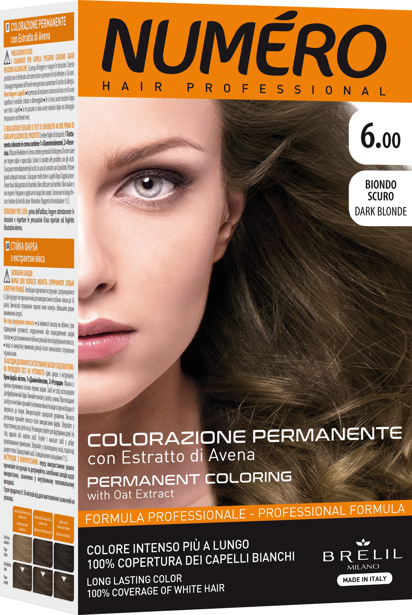 Краска для волос Numero Hair Professional Dark blonde, тон 6.00 (Темный блонд), 140 мл - фото 1