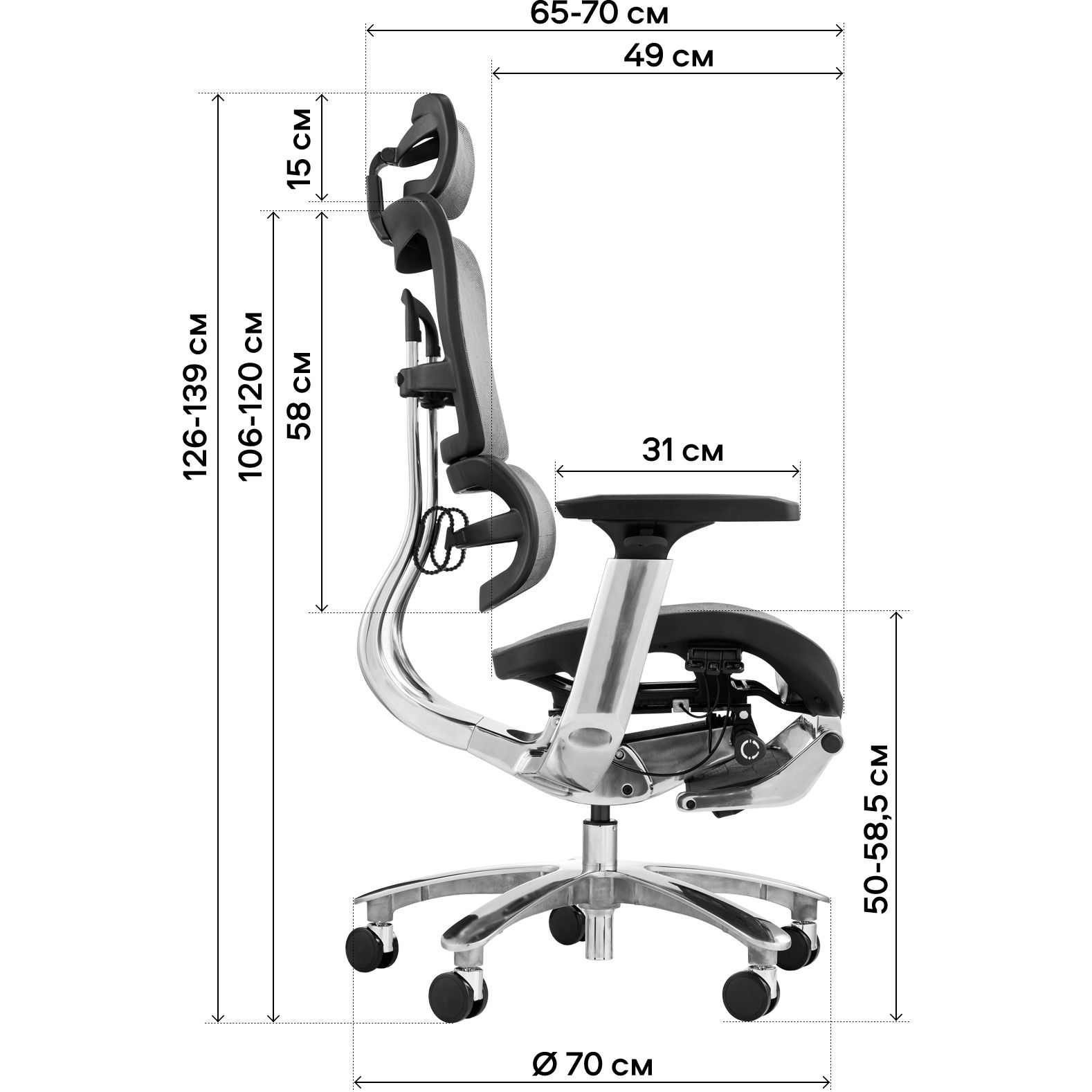 Офісне крісло GT Racer X-809L (W-31, B-41), чорне (X-809L Black (W-31 B-41)) - фото 7