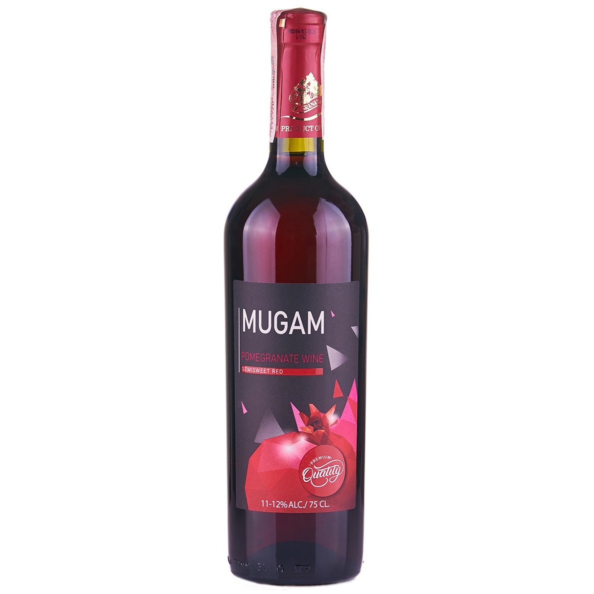 Вино Mugam гранатове, червоне, напівсолодке, 12%, 0,75 л (8000019533518) - фото 1