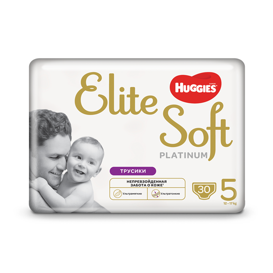 Подгузники-трусики Huggies Elite Soft Platinum 5 (12-17 кг), 30 шт. (824047) - фото 2