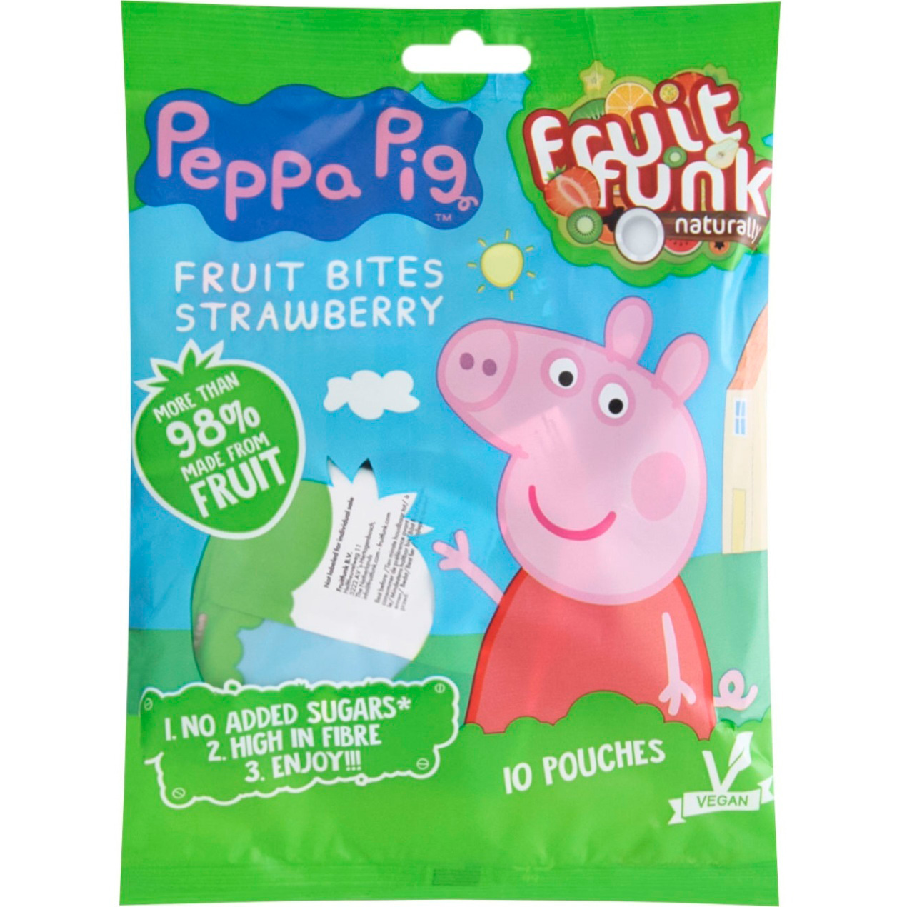 Жувальні цукерки Fruit Funk Peppa Pig Fruit Bites Strawberry 100 г - фото 1