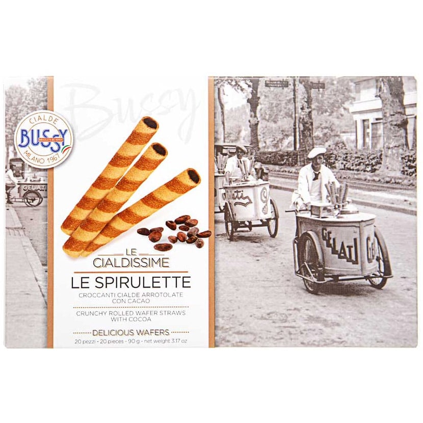 Вафельні трубочки Bussy Le Spirulette з какао 90 г - фото 1