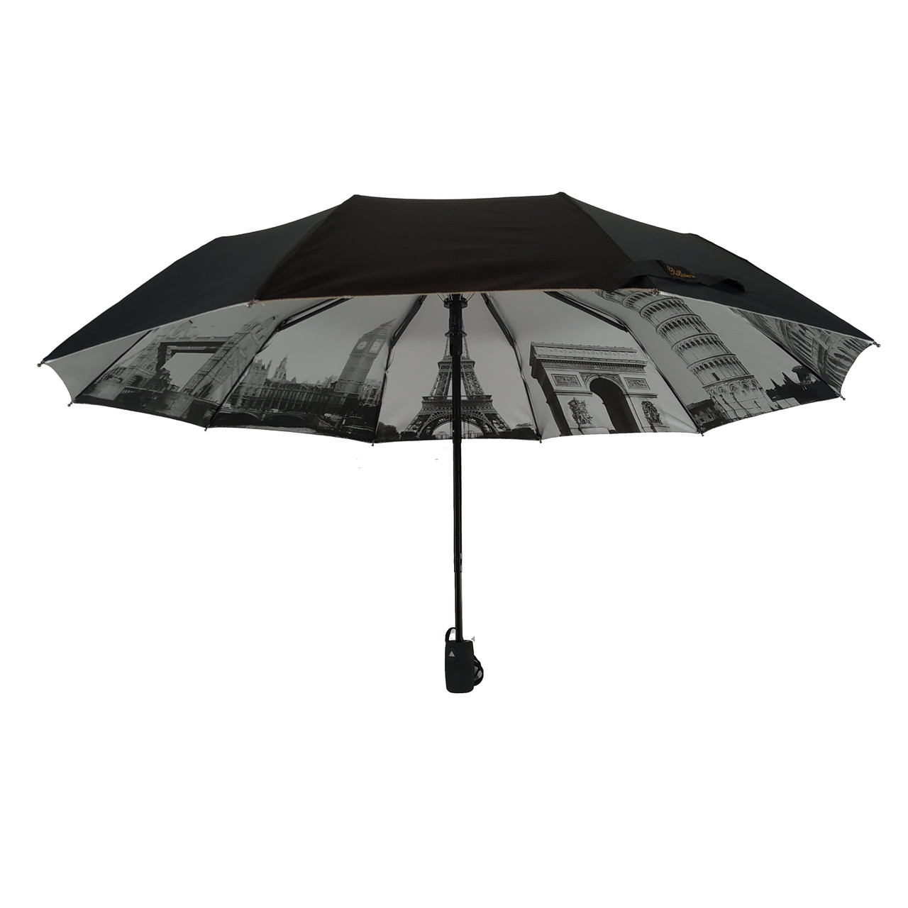 Жіноча складана парасолька напівавтомат Bellissima 102 см чорна - фото 4