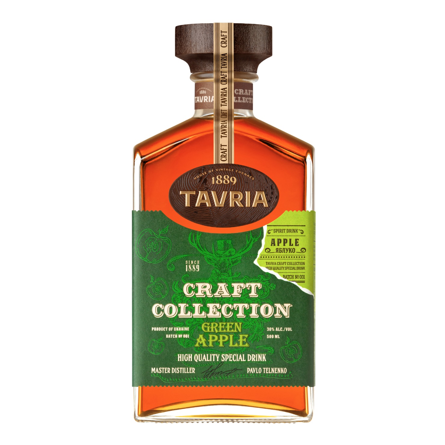 Коньяк Украины Tavria Craft Collection, Green Apple, 30%, 0,5 л (854220) - фото 1