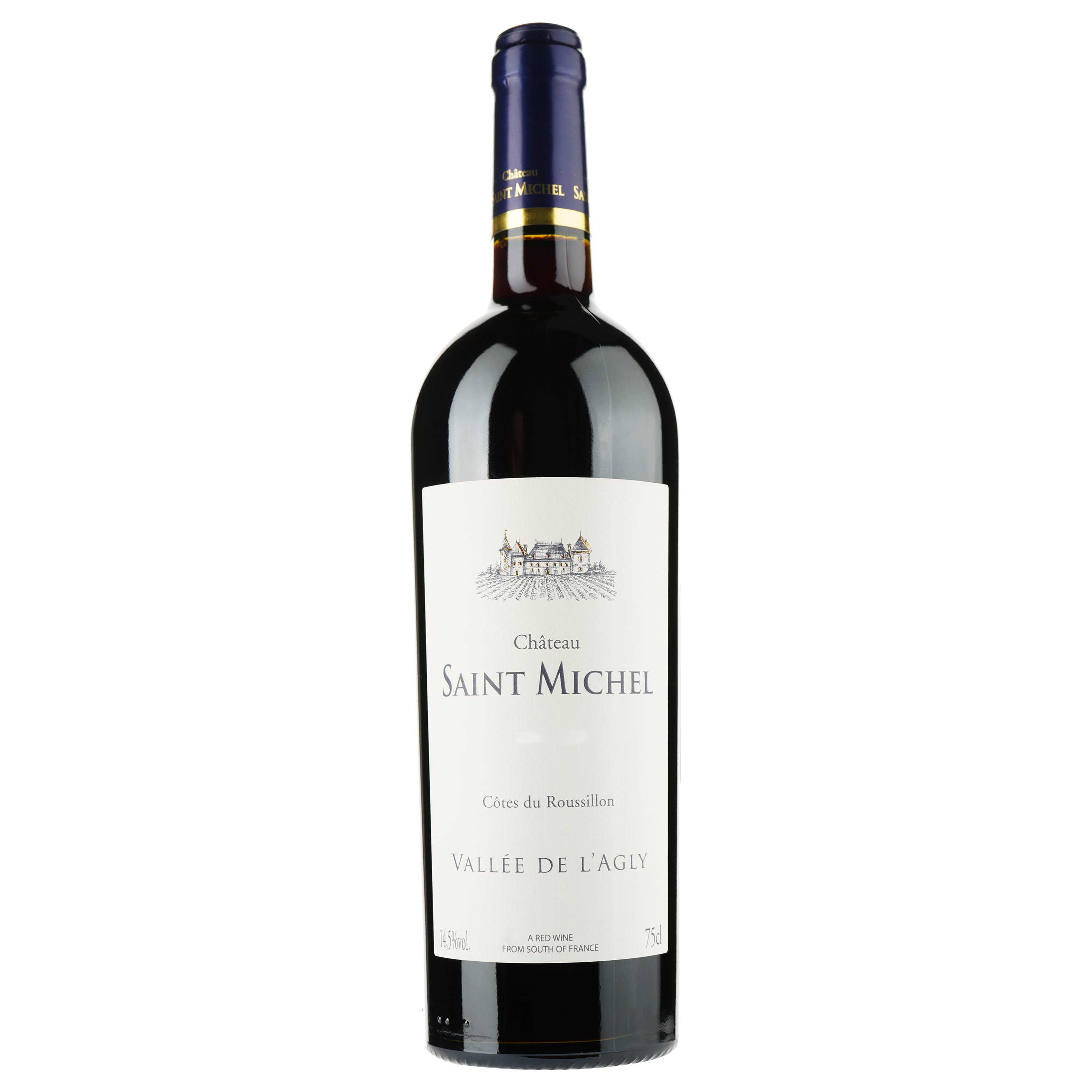 Вино Chateau Saint Michel 2019 AOP Cotes du Roussillon, красное, сухое, 0,75 л - фото 1