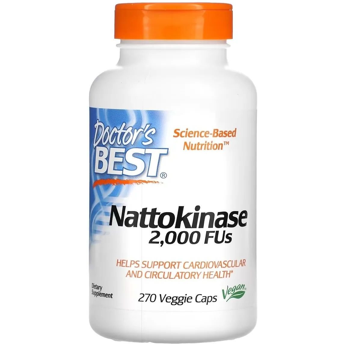 Наттокіназа Doctor's Best Nattokinase 2000 FU 270 вегетаріанських капсул - фото 1