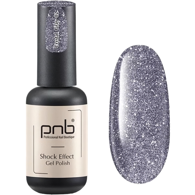 Гель-лак PNB светоотражающий Shock Effect PNB 02 Crystal Grey 8  мл UV/LED - фото 1