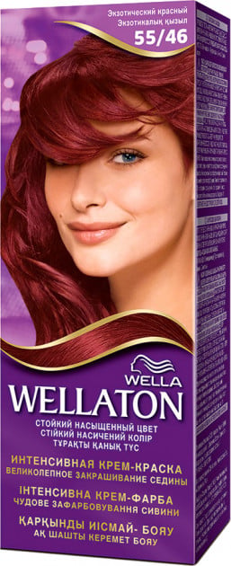 Стійка крем-фарба для волосся Wellaton, відтінок 55/46 (екзотичний червоний), 110 мл - фото 1