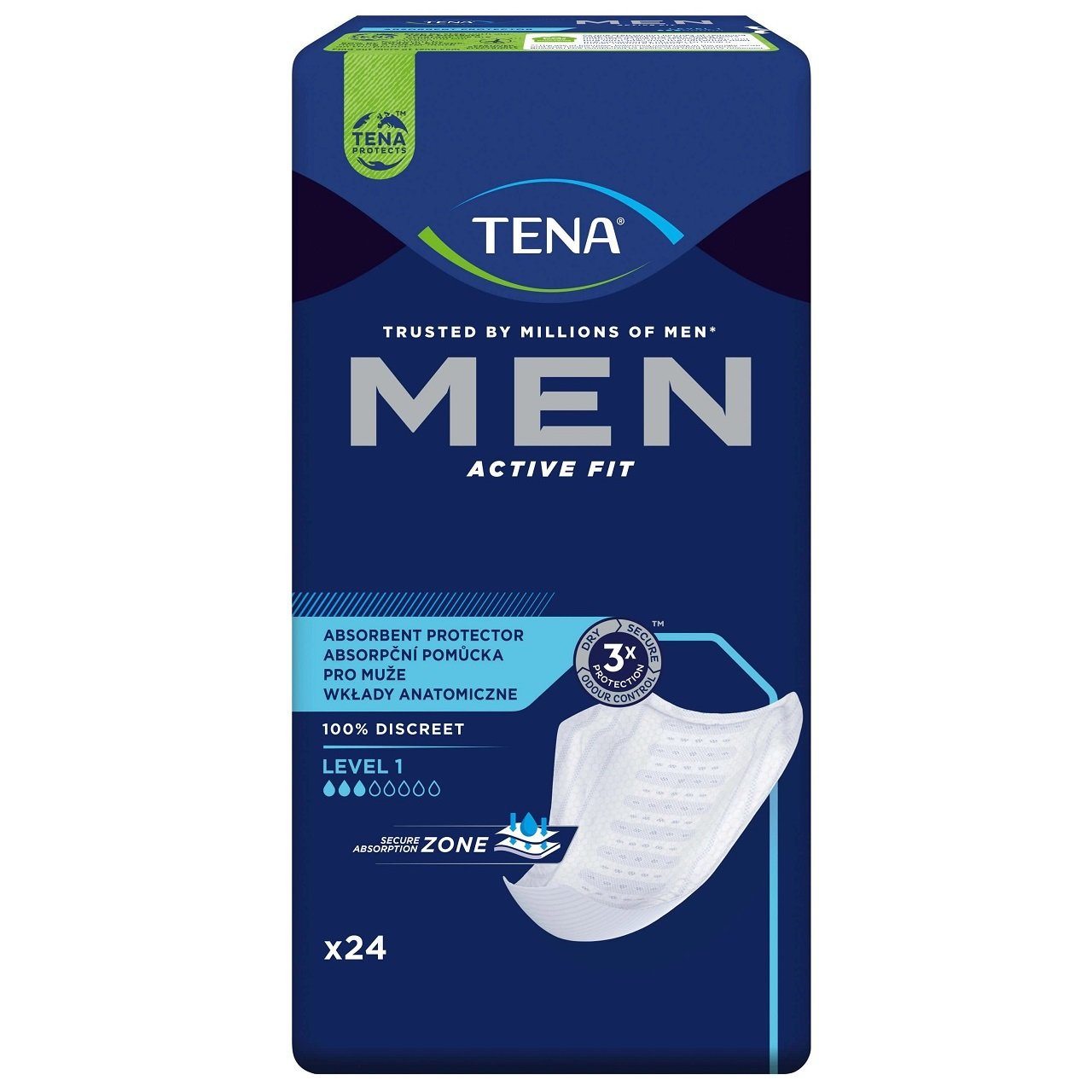 Урологічні прокладки для чоловіків Tena Men Active Fit Level 1, 24 шт. (7322541493053) - фото 2