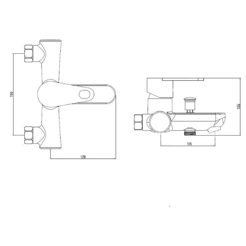 Смеситель для ванной Brinex 37W 006 (BRIN37W006) - фото 2