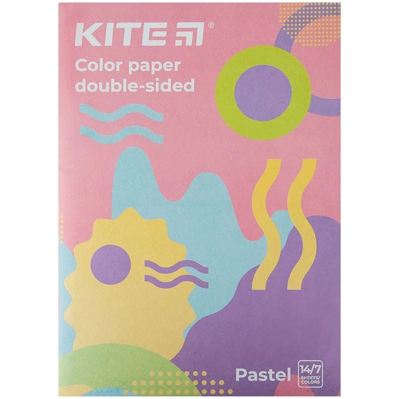 Бумага цветная двухсторонняя Kite Fantasy А4 пастельная 14 листов 7 цветов (K22-427) - фото 1