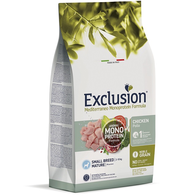 Сухий корм для собак похилого віку дрібних порід у Exclusion Noble Grain Mature Chicken Small Breed, з м’ясом курки, 2 кг - фото 2