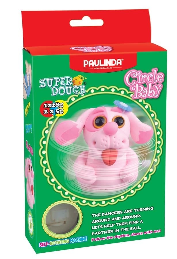 Маса для ліплення Paulinda Super Dough Circle Baby Пес, рожевий (PL-081177-5) - фото 1