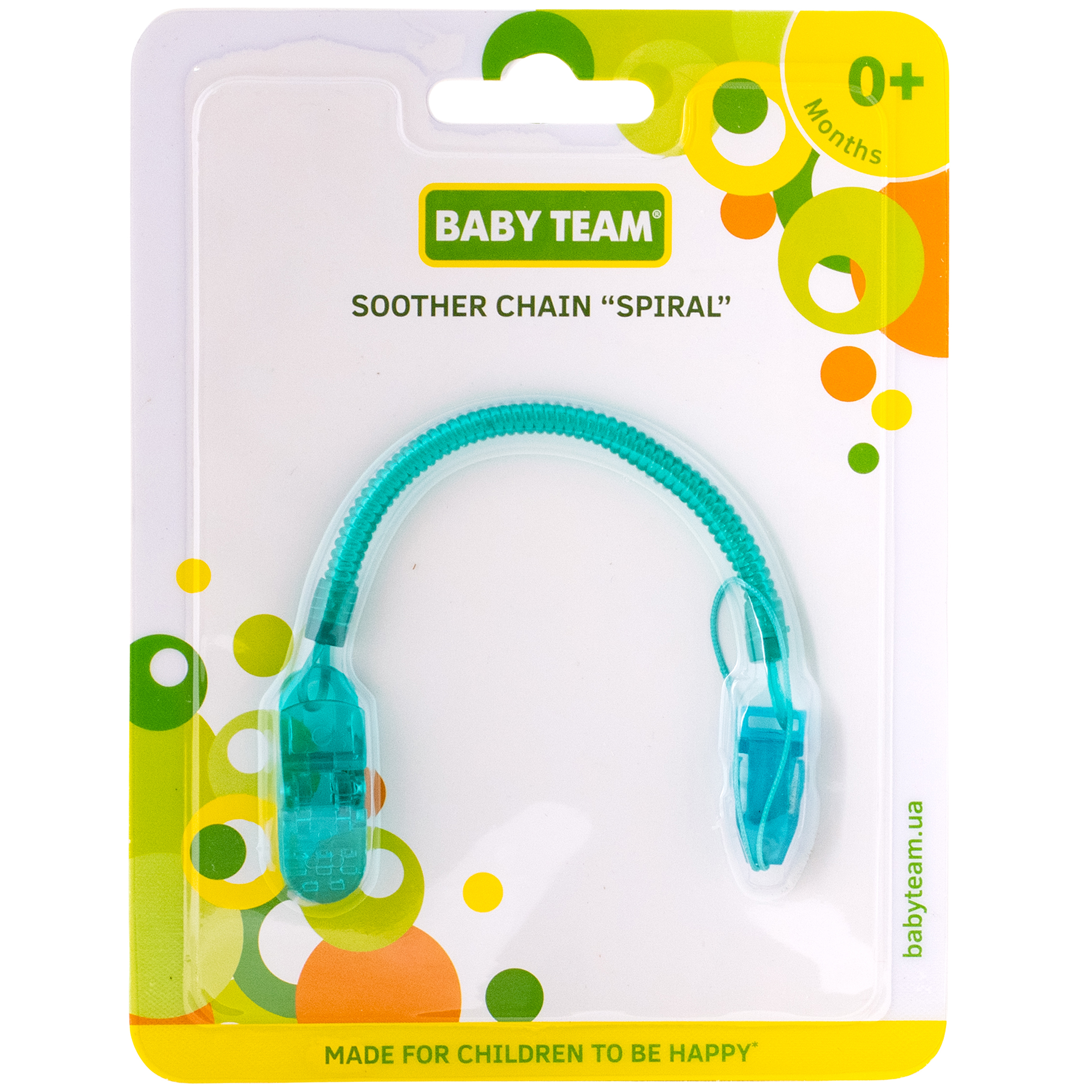 Цепочка для пустышки Baby Team Спираль (3335_зелений) - фото 3