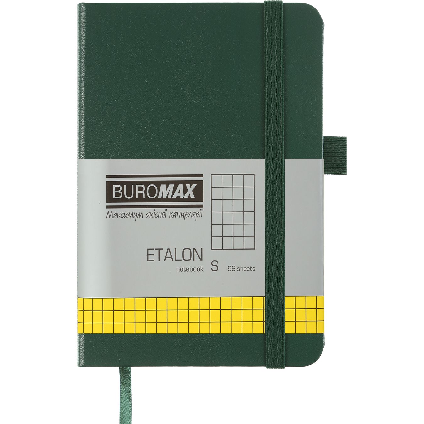 Книга записная Buromax Etalon в клеточку 140х95 мм зеленая 96 листов (BM.296160-04) - фото 1