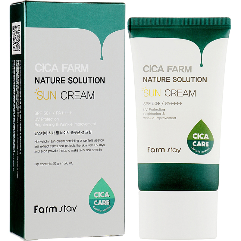 Крем сонцезахисний FarmStay Cica Farm Nature Solution Sun Cream SPF 50+ PA++++ із центелою 50 мл - фото 2