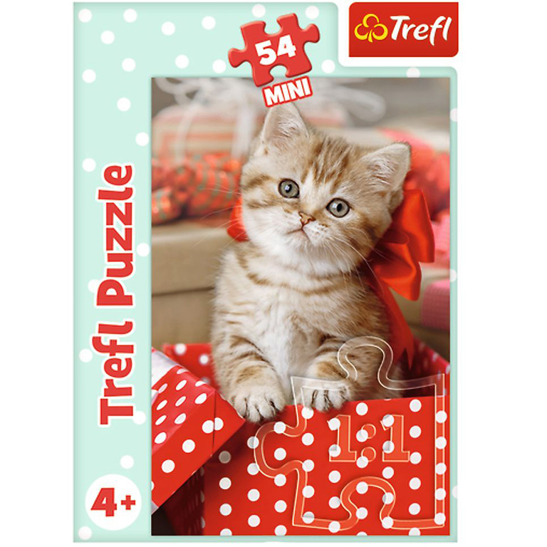 Пазли Trefl Симпатичні тварини Кошеня на подарунок Симпатичнітварини Міні 54 елементів - фото 1