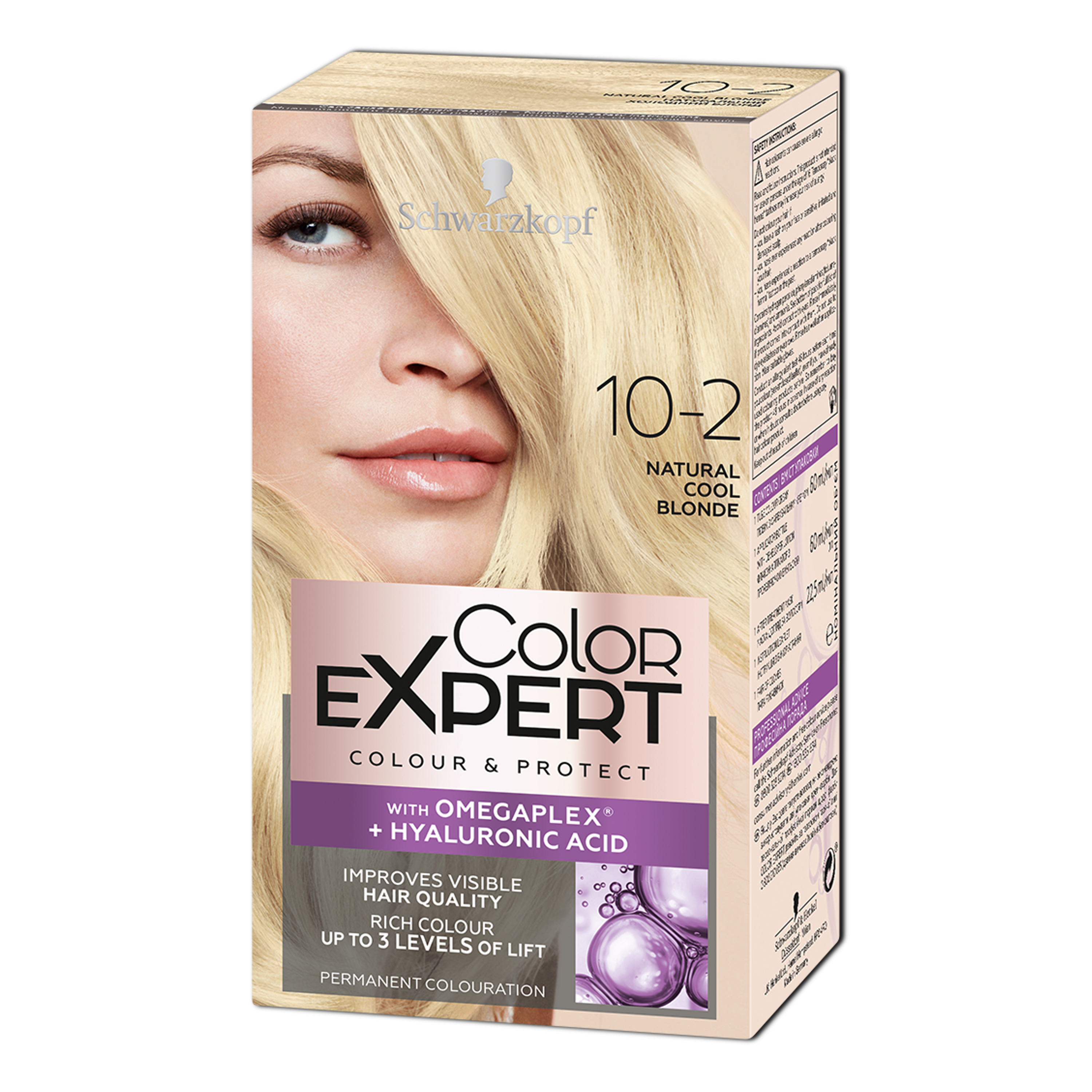 Крем-краска для волос Schwarzkopf Color Expert, с гиалуроновой кислотой, тон 10-2 (Натуральный Холодный Блонд), 142,5 мл - фото 1