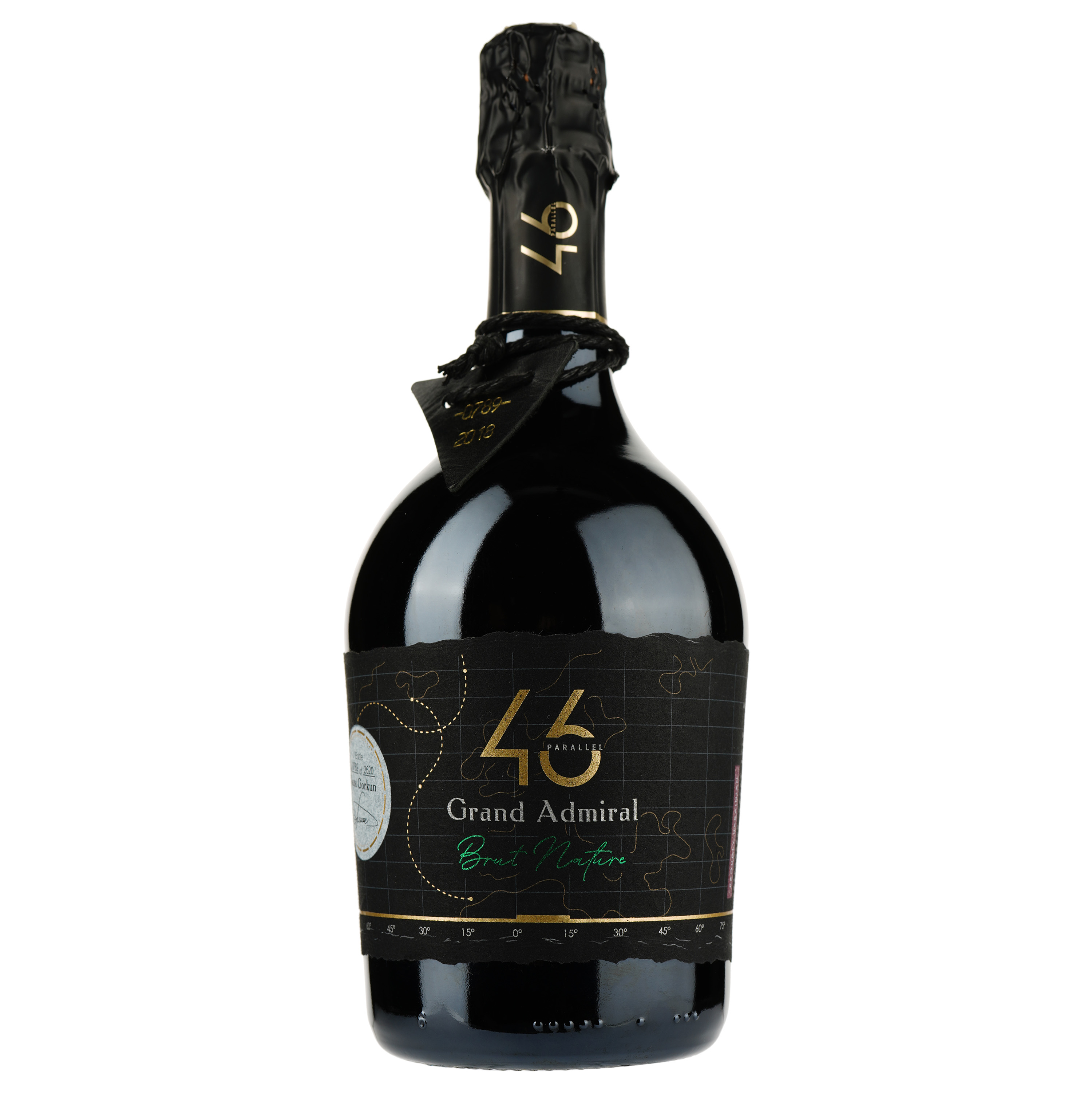 Вино ігристе 46 Parallel Grand Admiral Brut Nature, біле, брют, 0,75 л - фото 2