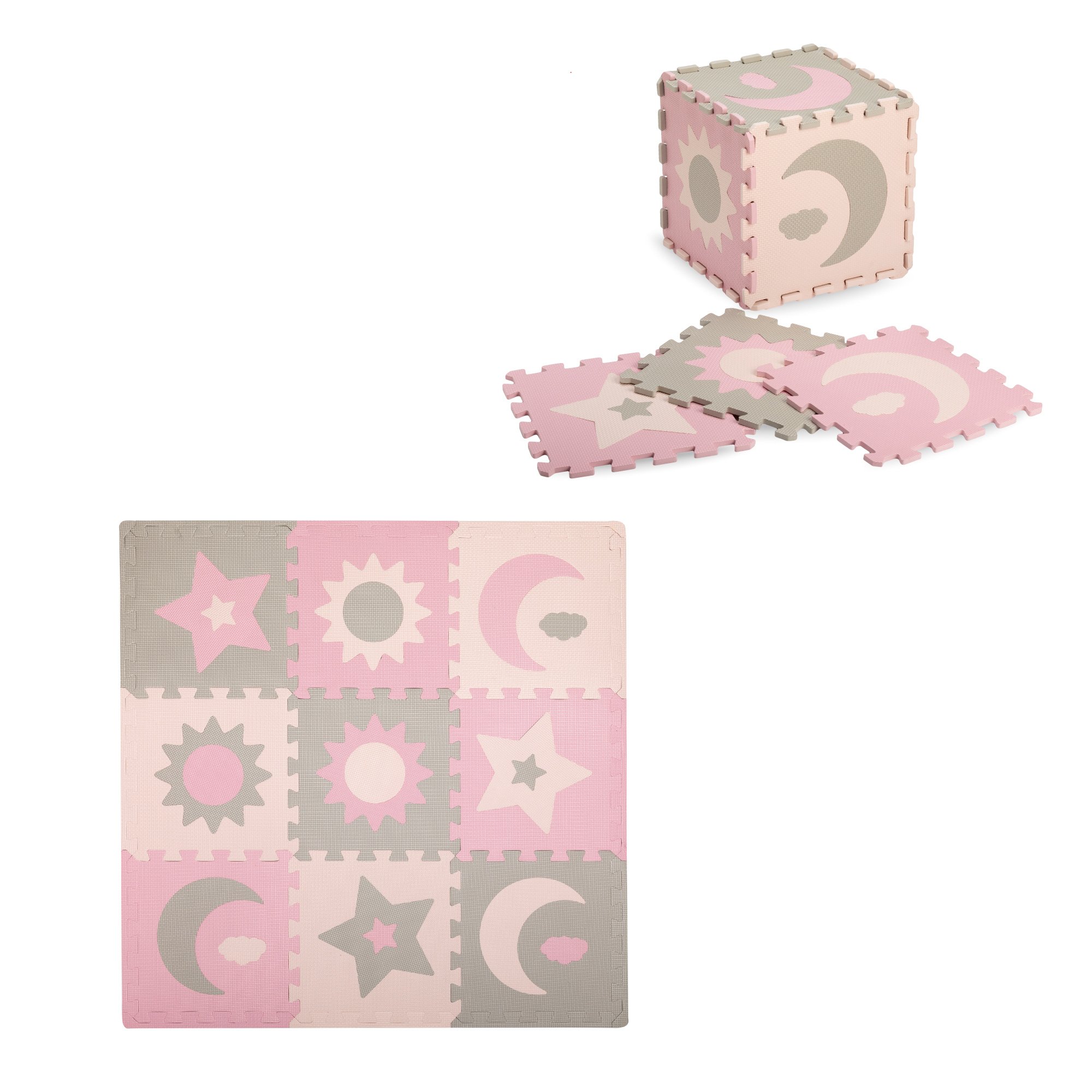 Коврик-пазл MoMi Nebe pink, 90x90 см, розовый (AKCE00030) - фото 1