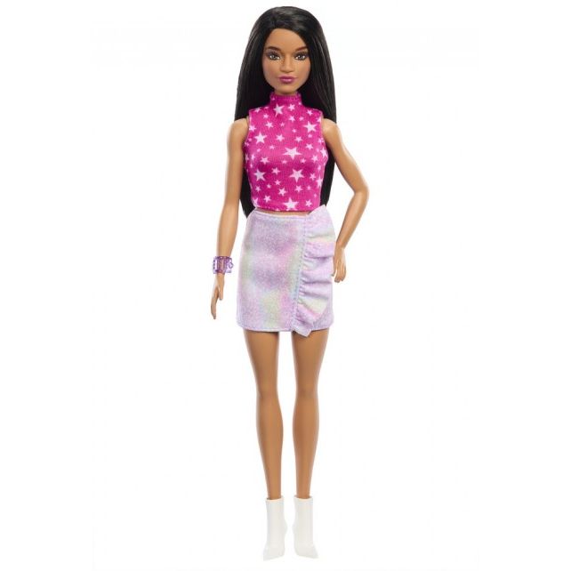 Кукла Barbie Модница в розовом топе со звездным принтом (HRH13) - фото 1