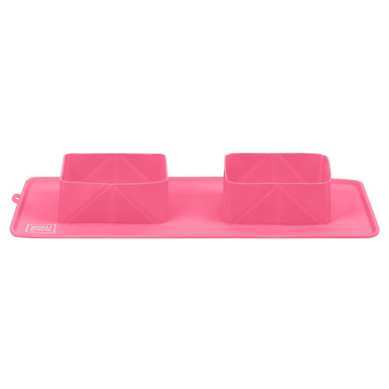 Складна миска Waudog Silicone, 38,5х23х5 см, рожевий (50807) - фото 1