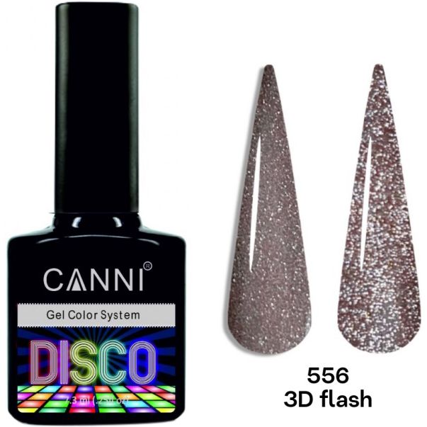 Світловідбиваючий гель-лак Canni Disco 3D flash №556 капучіно 7.3 мл - фото 2