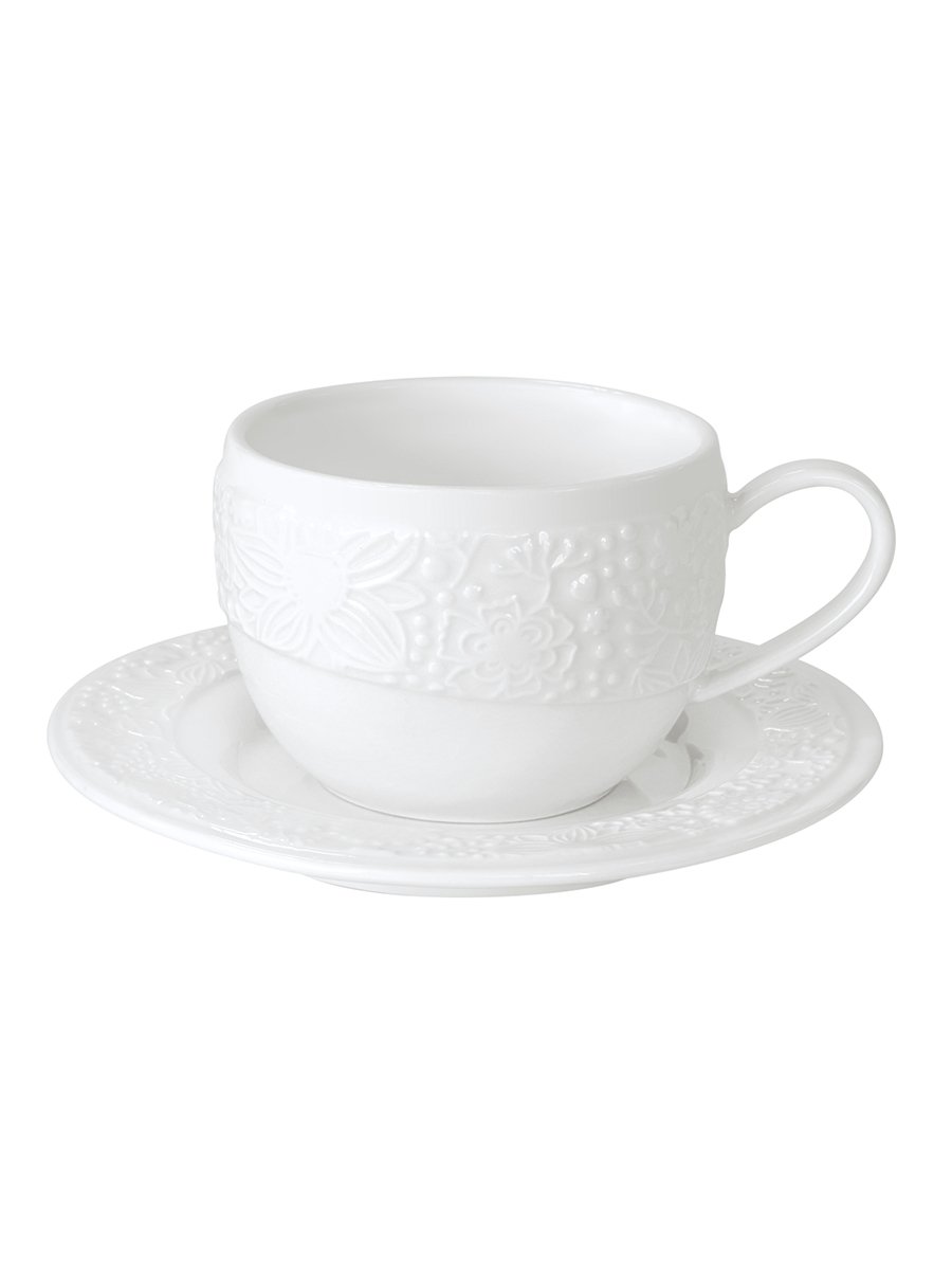 Чашка з блюдцем Krauff Garden Collection, білий, 120 мл (21-252-077) - фото 1