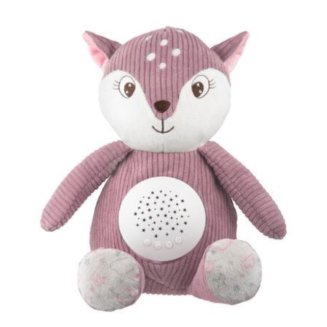 Музыкальная игрушка Canpol babies Плюшевый олененок с проектором 3в1, розовый (77/206_pin) - фото 2