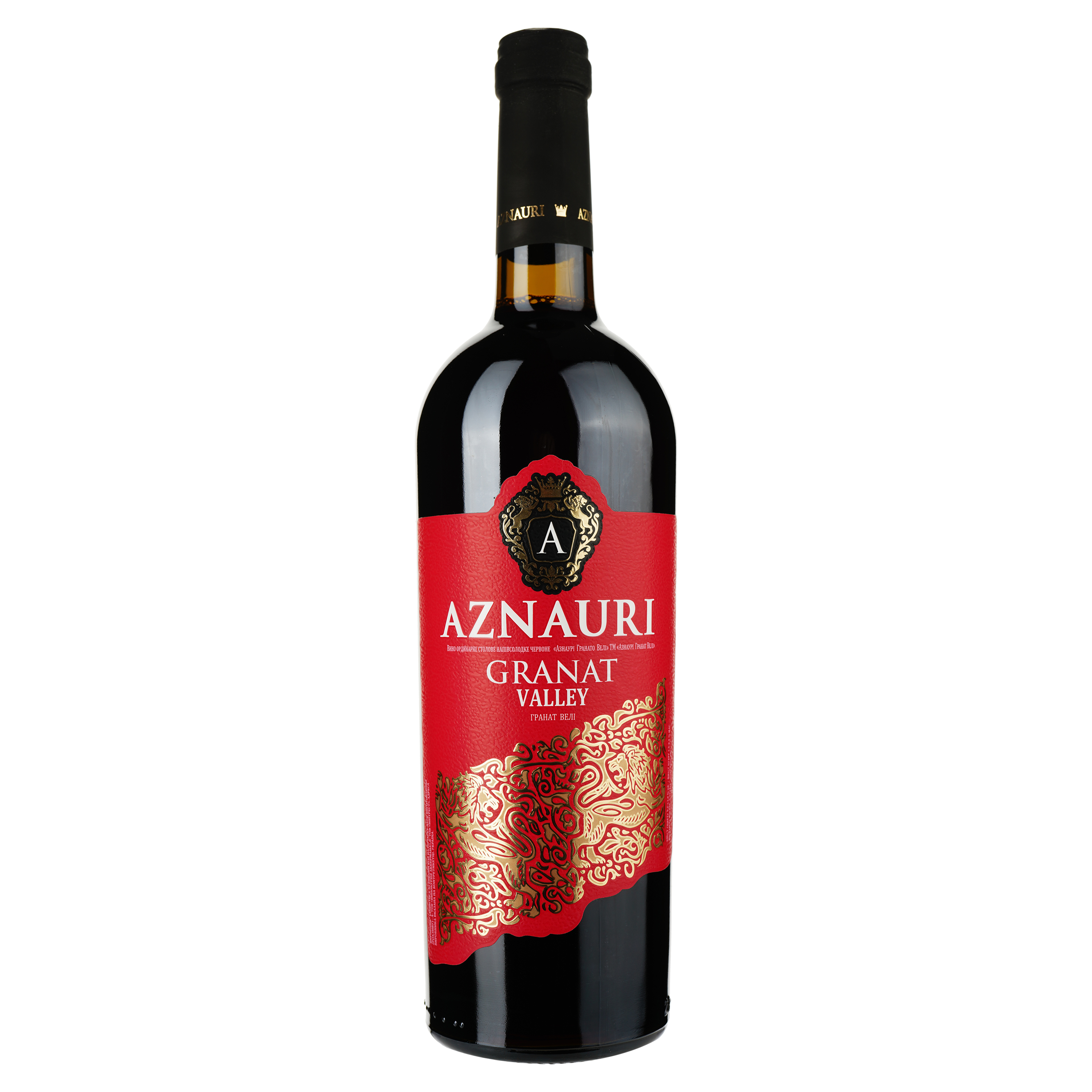 Вино Aznauri Granato Valley, красное, полусладкое, 9-13% 0,75 л - фото 1