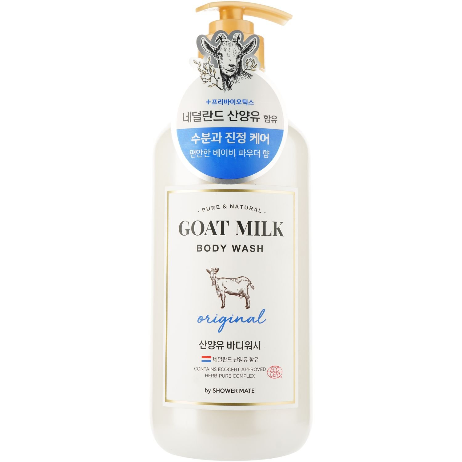 Гель для душу Shower Mate Body Wash Goat Milk Козине молоко, 800 мл - фото 1