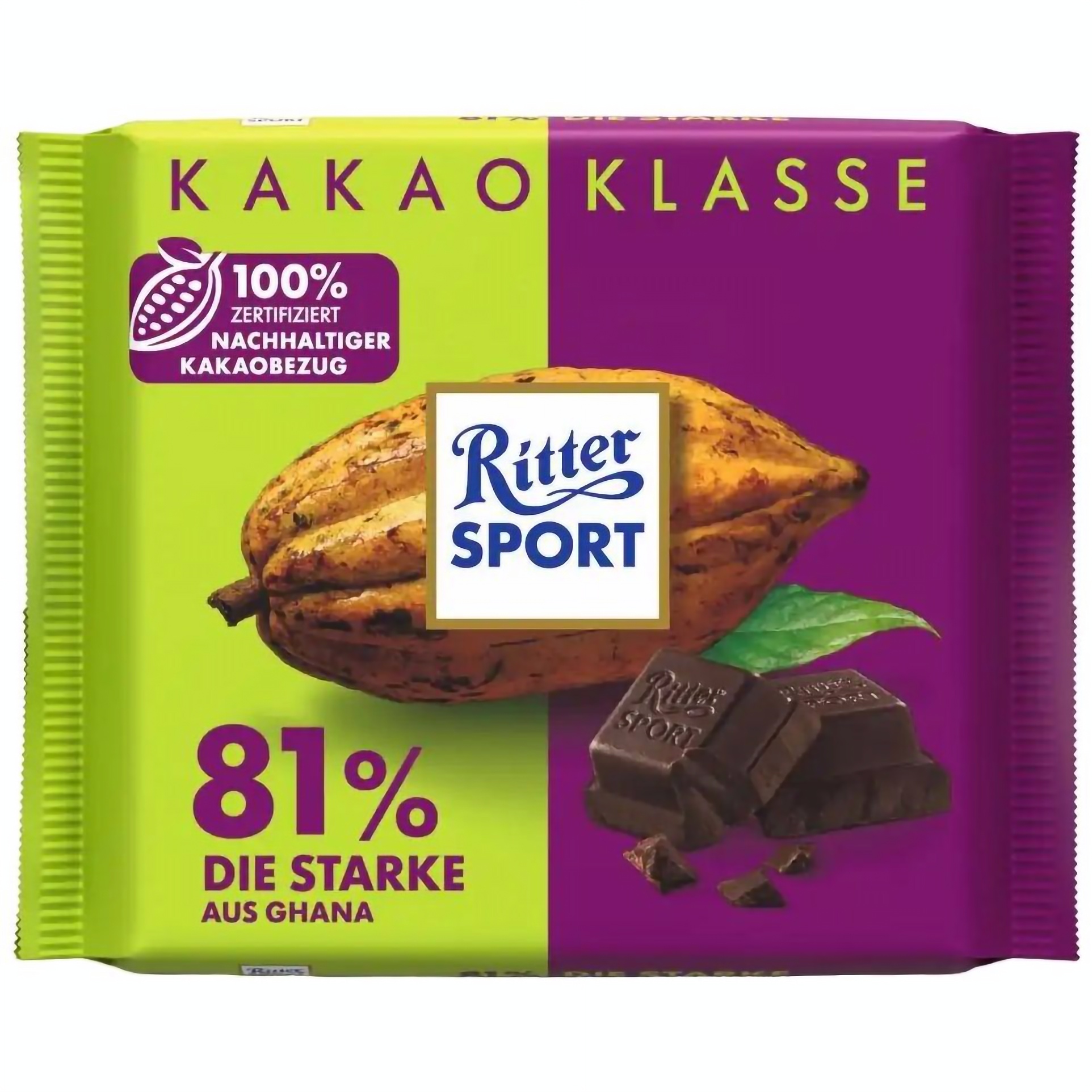 Шоколад чорний Ritter Sport Гана 81% 100 г (914261) - фото 1